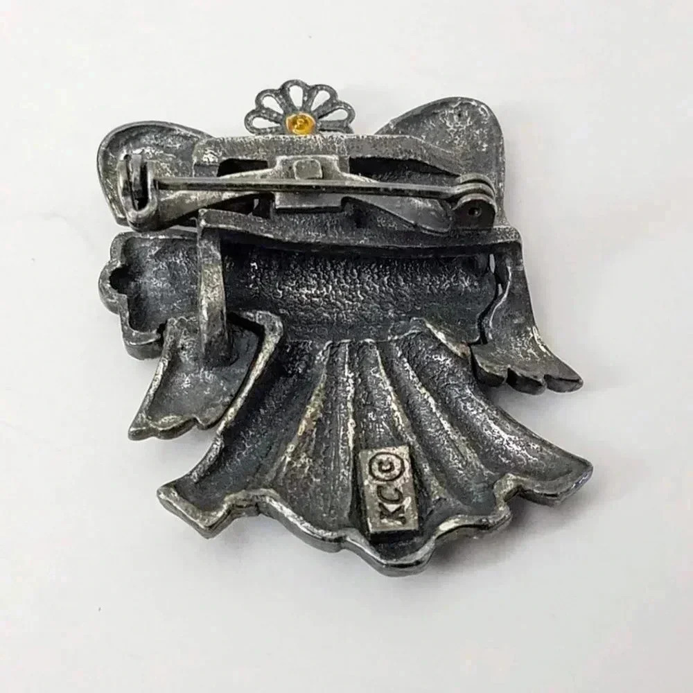 KC Millenium Angel Pin Brooch Rhinestones Banner - Picture 2 of 2